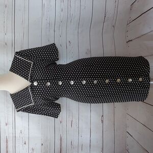 Polka Dot Midi Dress - Black and White